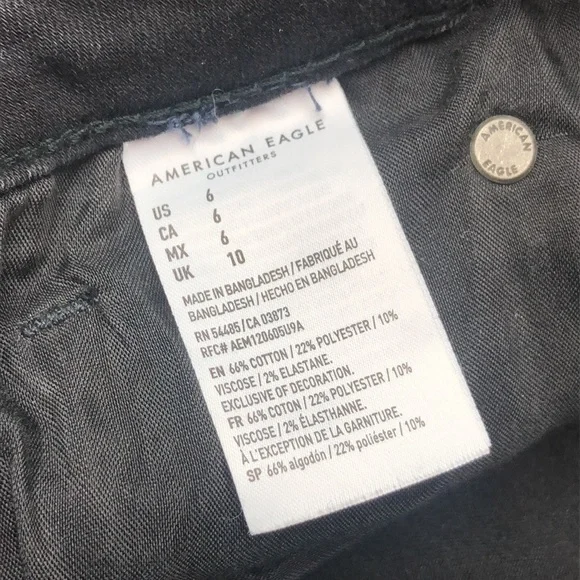 BUTTONFLY AMERICAN EAGLE SUPER HI-RISE SHORTIE JEAN SHORTS 6/28 ⭐️ - Picture 10 of 11